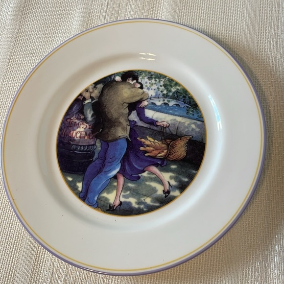 Sabatier French Bread Plates Fine Bone China  7 Inch Set of 4 - Picture 2 of 7